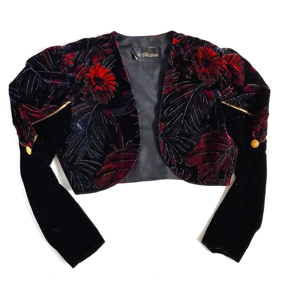 Vintage Lori Weidner velvet bolero - Picture 1 of 5